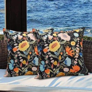 Virexen Waterproof Floral Outdoor Pillow Covers - 2 Pack