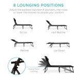 Portable Outdoor Chaise Lounge Chair with 8 Positions