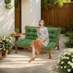 Orange Bench Cushion for Patio or Porch Swing