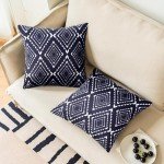 Navy Blue Waterproof Throw Pillow Covers - Set of 2