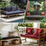 Custom Waterproof Outdoor Bench Cushion with Handles