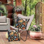 Virexen Waterproof Floral Outdoor Pillow Covers - 2 Pack