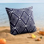 Navy Blue Waterproof Throw Pillow Covers - Set of 2
