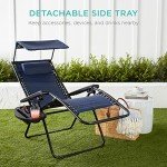 Navy Blue Zero Gravity Outdoor Recliner Chair