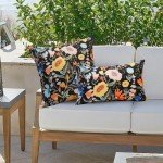 Virexen Waterproof Floral Outdoor Pillow Covers - 2 Pack