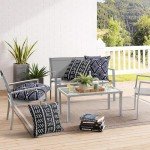 Navy Blue Waterproof Throw Pillow Covers - Set of 2
