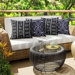 Navy Blue Waterproof Throw Pillow Covers - Set of 2