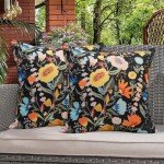 Virexen Waterproof Floral Outdoor Pillow Covers - 2 Pack
