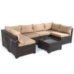7-Piece Rattan Outdoor Patio Furniture Set