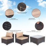 7-Piece Rattan Outdoor Patio Furniture Set