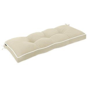 Beige Water-Resistant Outdoor Bench Cushion 42x16