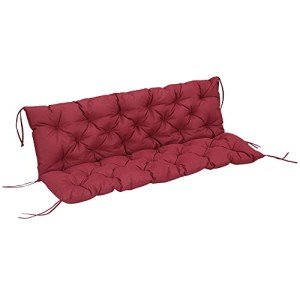 Wine Red Tufted Bench Cushion for Outdoor Furniture
