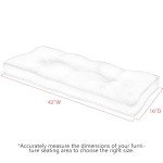 Beige Water-Resistant Outdoor Bench Cushion 42x16