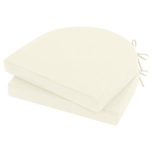 Set of 2 Waterproof Cream Outdoor Chair Cushions