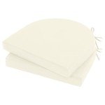 Set of 2 Waterproof Cream Outdoor Chair Cushions
