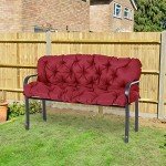 Wine Red Tufted Bench Cushion for Outdoor Furniture