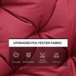 Wine Red Tufted Bench Cushion for Outdoor Furniture