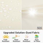Set of 2 Waterproof Cream Outdoor Chair Cushions