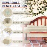 Beige Water-Resistant Outdoor Bench Cushion 42x16