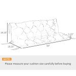 Wine Red Tufted Bench Cushion for Outdoor Furniture