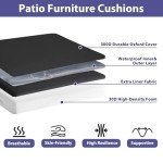 Set of 4 Waterproof Patio Chair Cushions