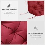 Wine Red Tufted Bench Cushion for Outdoor Furniture