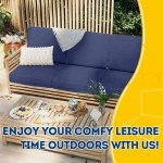 Navy Blue Waterproof Deep Seat Patio Cushions