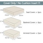 14-Piece Waterproof Patio Cushion Covers Set