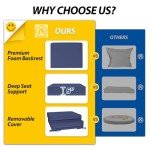 Navy Blue Waterproof Deep Seat Patio Cushions