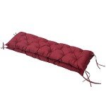 Wine Red Tufted Bench Cushion for Outdoor Furniture