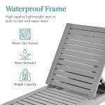 Outdoor Adjustable Lounge Chair with Cushion - Gray/Navy