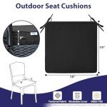 Set of 4 Waterproof Patio Chair Cushions