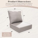 Beige Outdoor Chair Cushion Set – 24"x24"x6