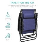 Navy Blue Zero Gravity Outdoor Recliner Chair
