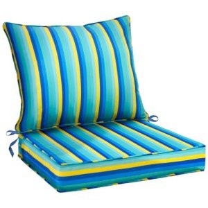 Waterproof Stripe Patio Chair Cushion Set