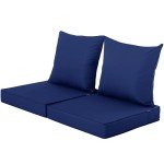 Navy Outdoor Chair Cushions Set of 2, 24x24 Inch
