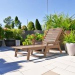 Adjustable Wood Texture Outdoor Chaise Lounge Chair