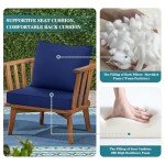 Navy Outdoor Chair Cushions Set of 2, 24x24 Inch