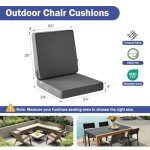 Dark Grey Waterproof Outdoor Chair Cushion Set