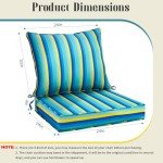 Waterproof Stripe Patio Chair Cushion Set