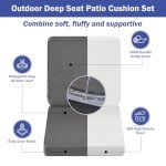 Dark Grey Waterproof Outdoor Chair Cushion Set