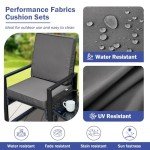 Dark Grey Waterproof Outdoor Chair Cushion Set