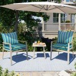 Waterproof Stripe Patio Chair Cushion Set