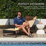 Portable Outdoor Chaise Lounge Chair with 8 Positions