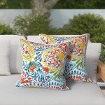 Paisley Multi Outdoor Throw Pillow Set of 2