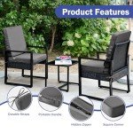 Dark Grey Waterproof Outdoor Chair Cushion Set