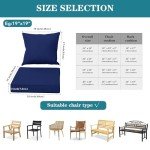 Navy Outdoor Chair Cushions Set of 2, 24x24 Inch