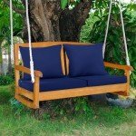 Navy Outdoor Chair Cushions Set of 2, 24x24 Inch