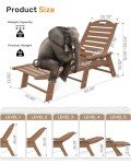 Adjustable Wood Texture Outdoor Chaise Lounge Chair