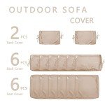 14 Pcs Waterproof Outdoor Cushion Slipcovers